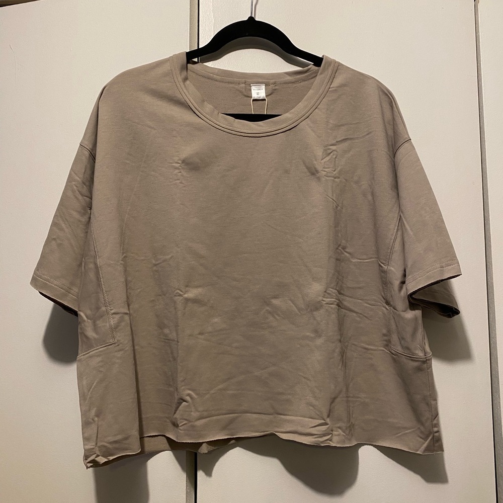 Classic Beige Women's Short Sleeve Top